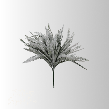 Snowy Button Fern Bush | Frosted Winter Filler | 19" Bush-85806 Golden Bell