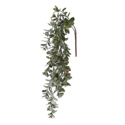 Snowy Leaf Teardrop- Greenery for Holiday and Winter Decor- XX9075