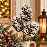 Snowy Pinecone Pick x3 12"-MTX65815 Regency