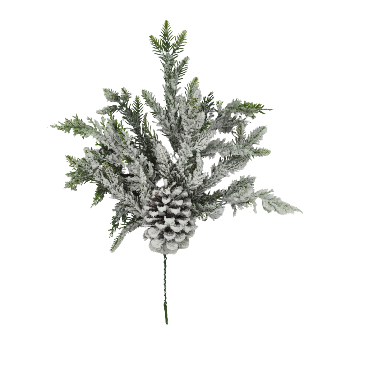 Snowy Pinecone Pine Cedar Pick | Frosted Woodlands Christmas | 18" Pick-85930 Golden Bell