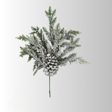 Snowy Pinecone Pine Cedar Pick | Frosted Woodlands Christmas | 18" Pick-85930 Golden Bell