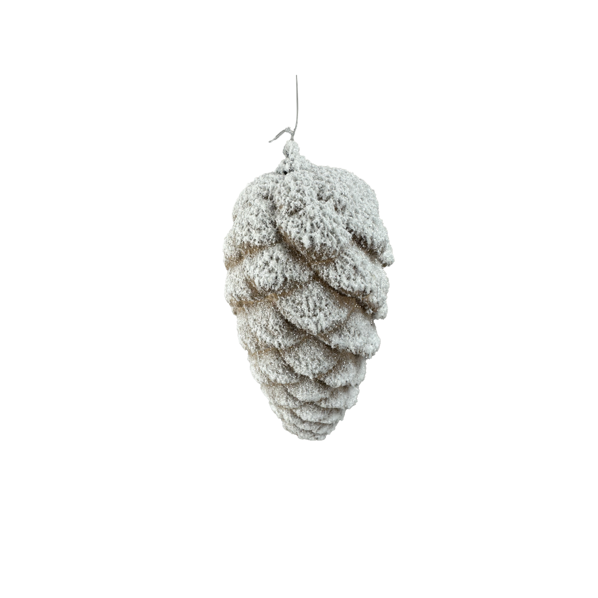 Snowy Glitter Pinecone Ornament 7"-86015SNOW Liberty Floral