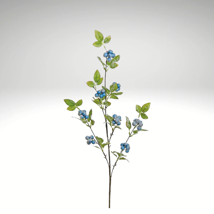 31" Artificial Snowy Blue Berry Spray | Winter Decor Pick-XB582-B Select Artificials