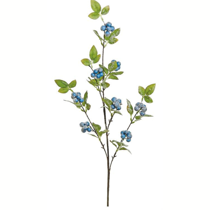 31" Artificial Snowy Blue Berry Spray | Winter Decor Pick-XB582-B Select Artificials