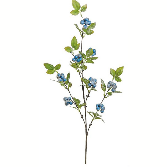 31" Artificial Snowy Blue Berry Spray | Winter Decor Pick-XB582-B Select Artificials