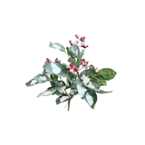 Wintry Salutations Snowy Christmas Greenery Bush with Red Berries — XDC1004 Lancaster & Vintage