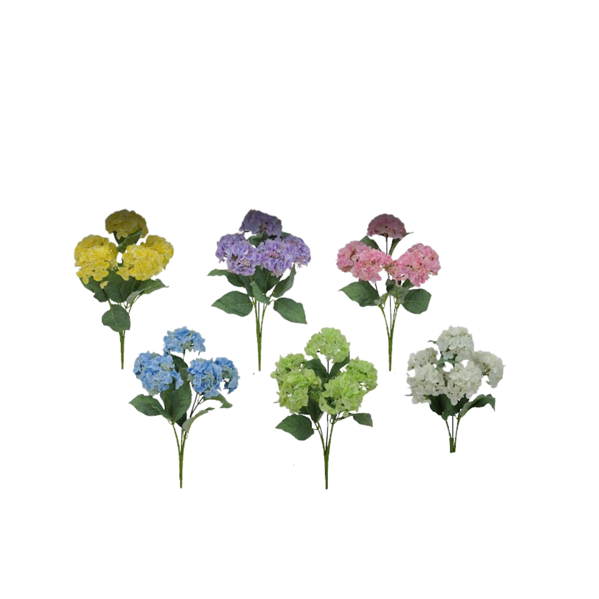 Soft Touch Hydrangea Bush Floral Stems-Choice of Color Golden Bell