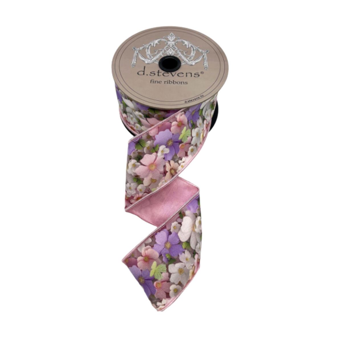 D. Stevens Floral Collage Wired Ribbon | 2.5 Inch Raffeta Spring Ribbon-45-0226 D.Stevens