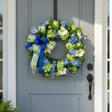 Blue Hydrangea Wreath Spring Front Door Floral Wreath TCT Crafts