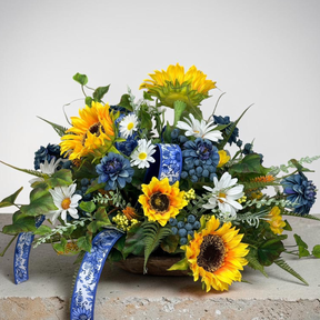 Sunflower Chinoiserie Floral Arrangement 22 Inch Decor TCT Crafts