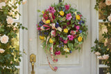 Summer Wildflower Wreath on Grapevine with Daisy Petunia Roses and Ribbon TCT Crafts