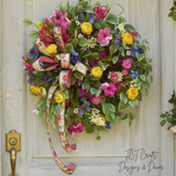 Summer Wildflower Wreath on Grapevine with Daisy Petunia Roses and Ribbon TCT Crafts