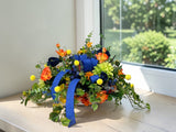 Summer Wildflower Arrangement Dough Bowl 26 Inch Centerpiece TCT Crafts