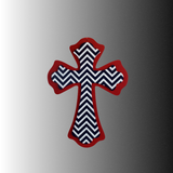 Patriotic Chevron Cross Sign 14.5 Inch Wall Decor-AB237442 TCT Crafts