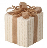 Sweater Gift Box Ornament | Burlap Trim Christmas Decor | 7" Ornament-MTX73563 Regency