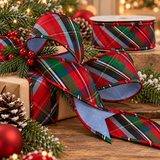 Tartan Plaid Christmas Wired Ribbon 2.5"-R4627833 RAZ Imports