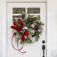 Classic Christmas Grapevine Wreath | Red Velvet Ribbon Winter Door Wreath TCT Crafts