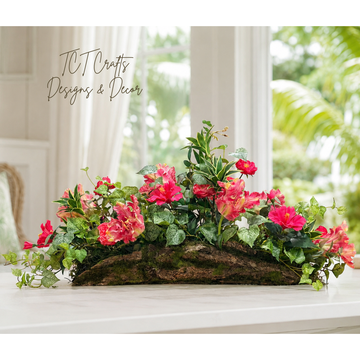 Tropical Hibiscus Floral Arrangement Summer Decor TCT Crafts