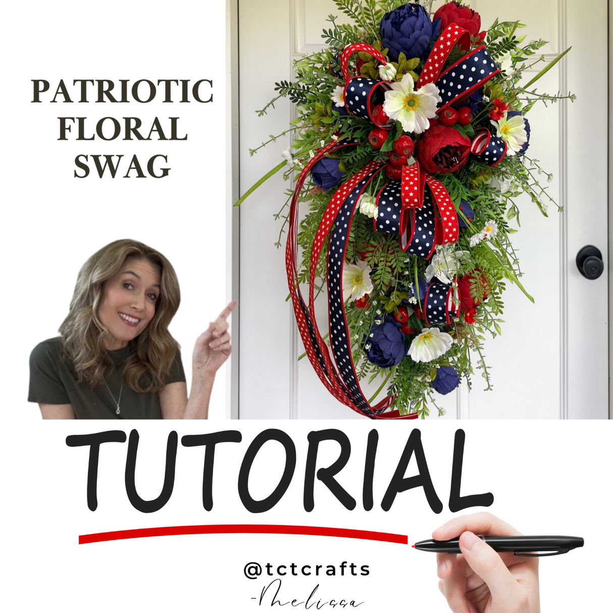 Digital Download: Patriotic Swag Tutorial | PDF + Video Link | DIY Craft Tutorial TCT Crafts
