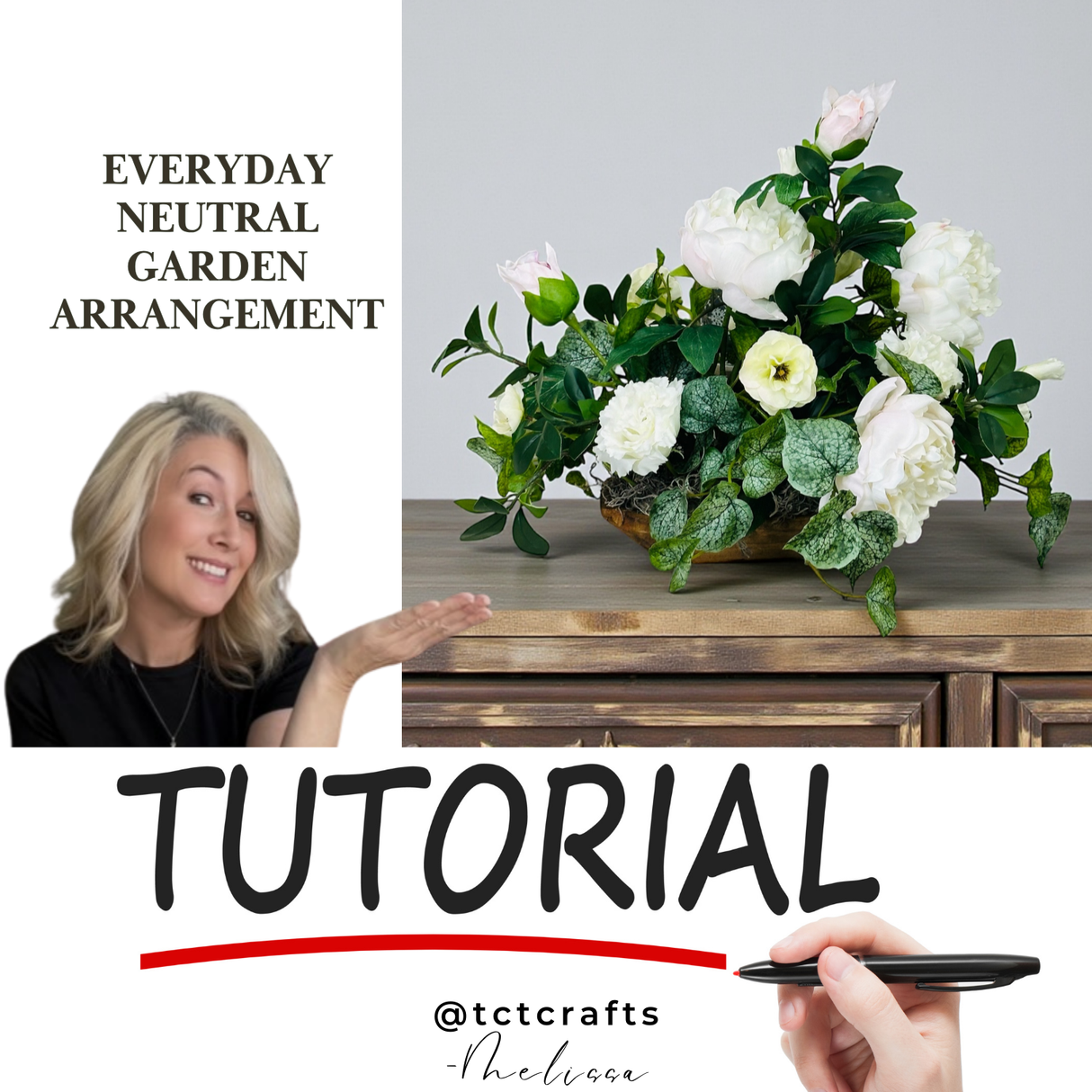 Digital Download: Everyday Neutral Floral Arrangement Tutorial | PDF + Video Link | DIY Craft Tutorial (Copy) (Copy) TCT Crafts