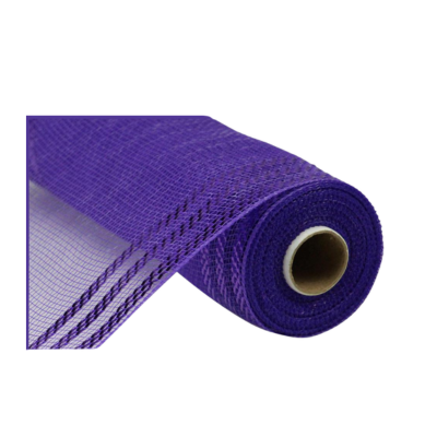 10"x10yd Border Stripe Metallic Mesh - Purple with Purple Foil - Premium Wreath Supplies-RE850223 Craig Bachman