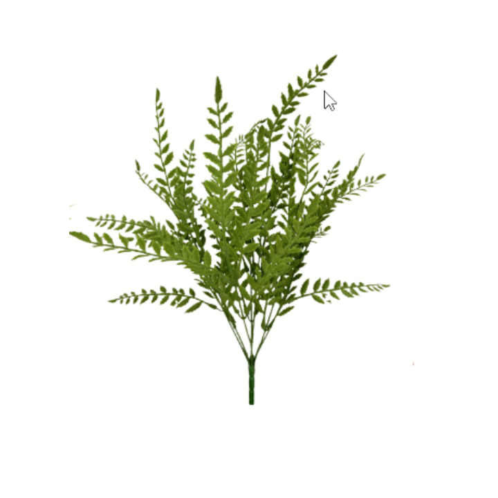 Artificial Flocked Fishtail Fern Bush — 23 Inch Everyday Greenery Supply-13626GN