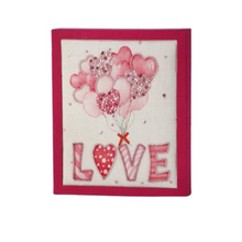 Load image into Gallery viewer, 8.5&quot; &#39;Love&#39; Balloons Shadow Box in Pink - MDF Embroidered Wall Art - Valentine&#39;s Day Decor - TCT Crafts (MTX70891)