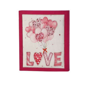 8.5" 'Love' Balloons Shadow Box in Pink - MDF Embroidered Wall Art - Valentine's Day Decor - TCT Crafts (MTX70891)
