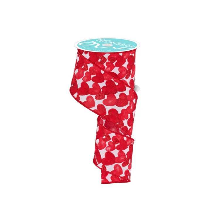 Valentine’s Designer Ribbon Box – Red, Black & Heart Motif Wired Ribbons (5 Rolls, 10 Yards Each) Craig Bachman