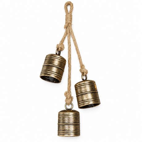 Brushed Gold Metal Barrel Bell Cluster Ornament-570529 Impressive Enterprises