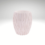 White Textured Wavy-Line Cement Planter 6.5"-MX111827 Craig Bachman