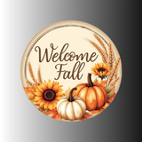 Welcome Fall Pumpkin Metal Sign 12 Inch Wreath Accent-MD1891 Craig Bachman