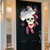 Pink Halloween Skull Swag – Fun Door Decor for Spooky Season TCT Crafts