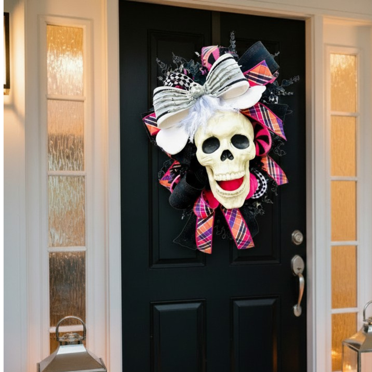 Pink Halloween Skull Swag – Fun Door Decor for Spooky Season TCT Crafts