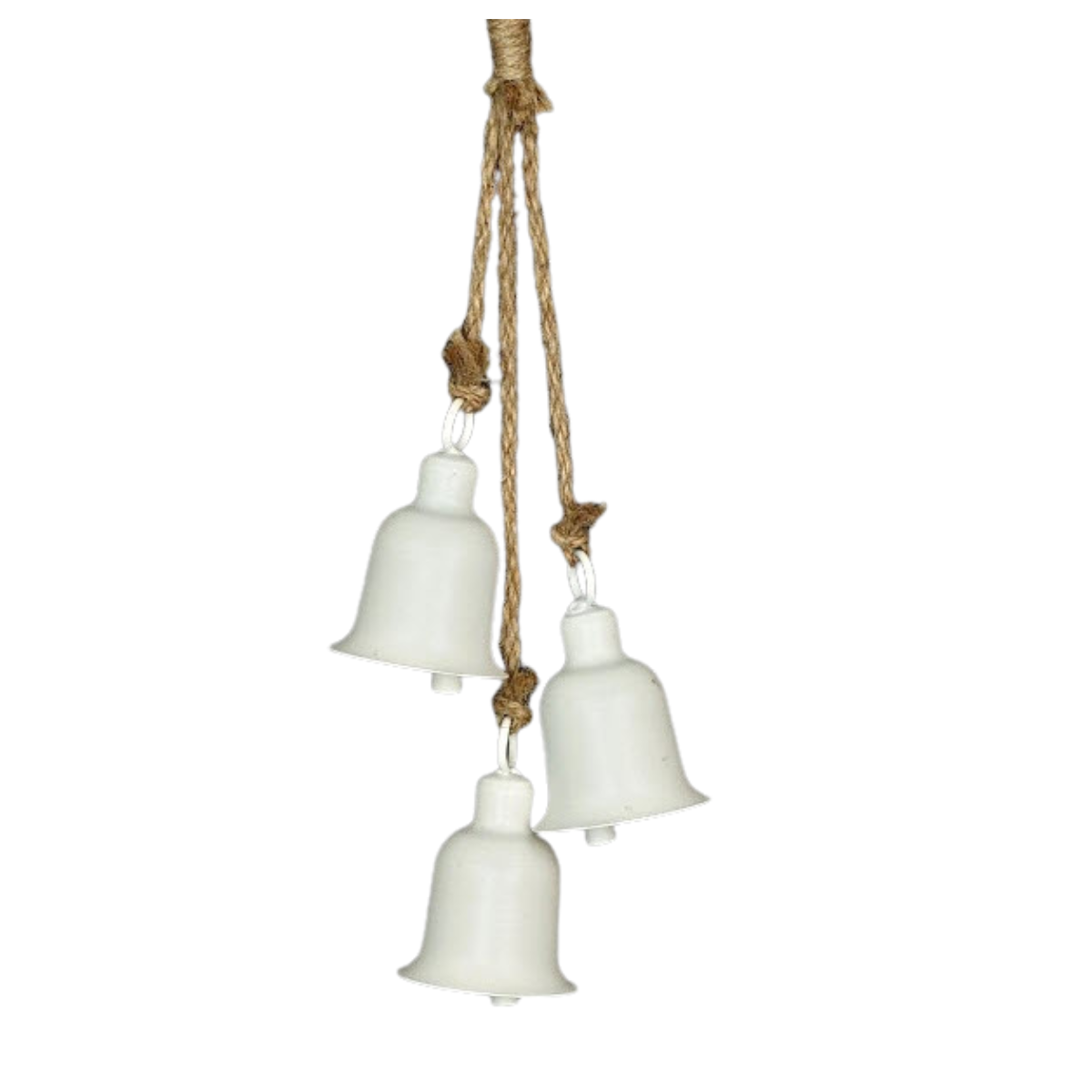 White Cottage Bell Cluster | 3 Piece Jute Rope Bell Set | 15" Cluster-570537 Impressive Enterprises, Inc.
