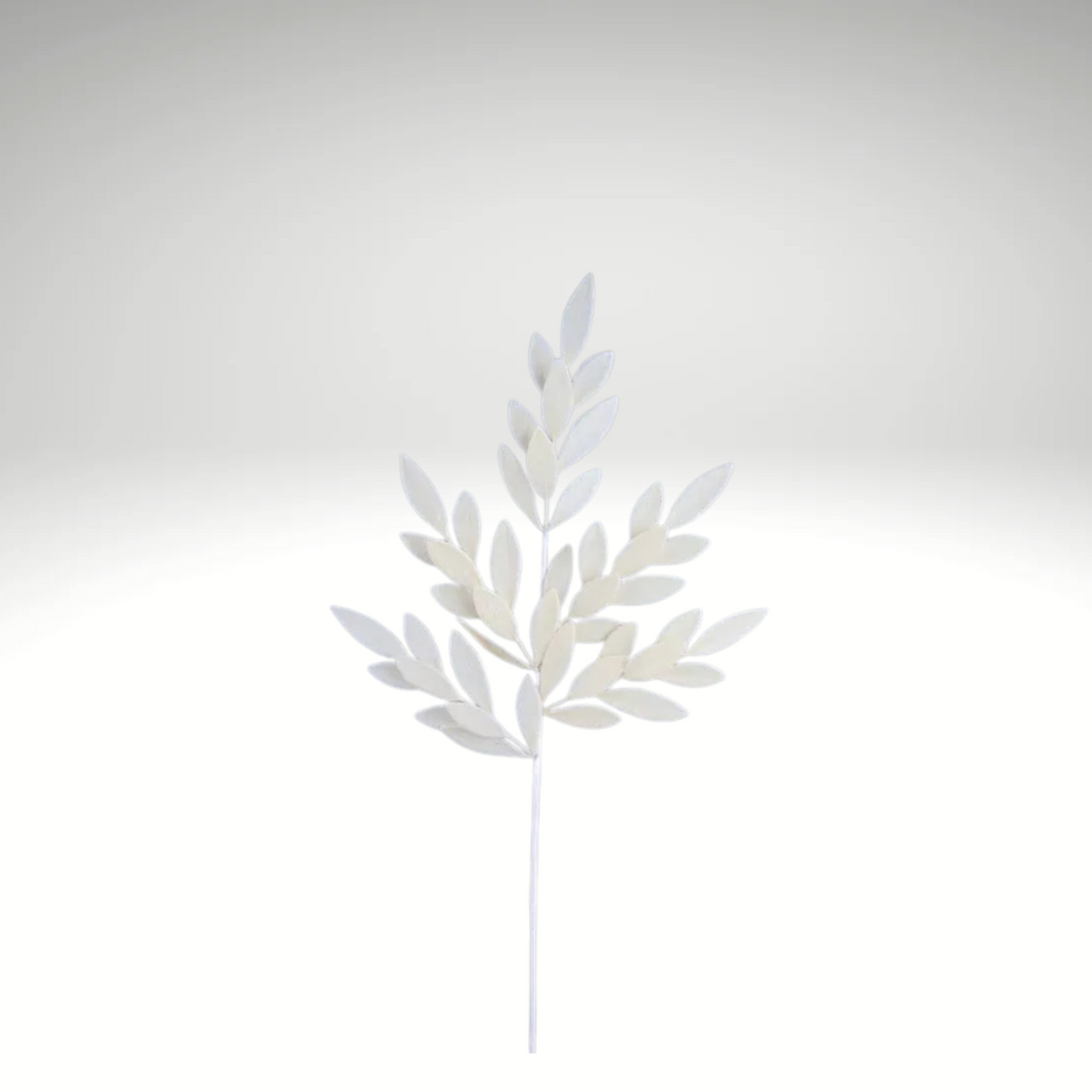 White Glitter Bay Leaf Spray – 32" Artificial Leaf Stem-XS235327 Craig Bachman
