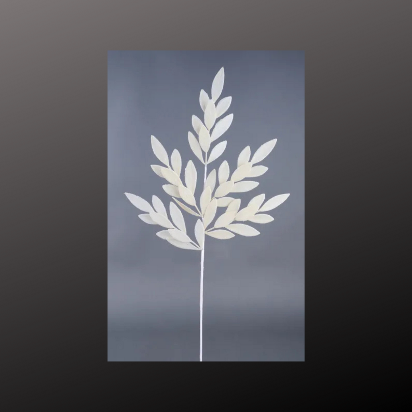 White Glitter Bay Leaf Spray – 32" Artificial Leaf Stem-XS235327 Craig Bachman