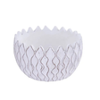 White Wavy Grooved Cement Planter Bowl – Modern Textured Vase-MX134427 Craig Bachman
