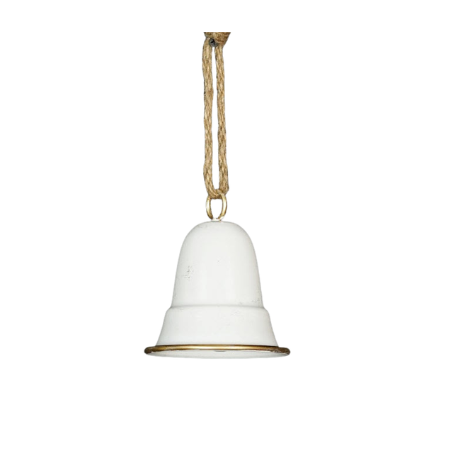 White Gold Liberty Bell Ornament | Ceramic Christmas Bell Decor | 5.5"L x 4.5"D-570536 Impressive Enterprises, Inc.