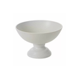 White Metal Compote Bowl — 8 Inch Matte White Pedestal Floral Container-72809-01 Pioneer Imports