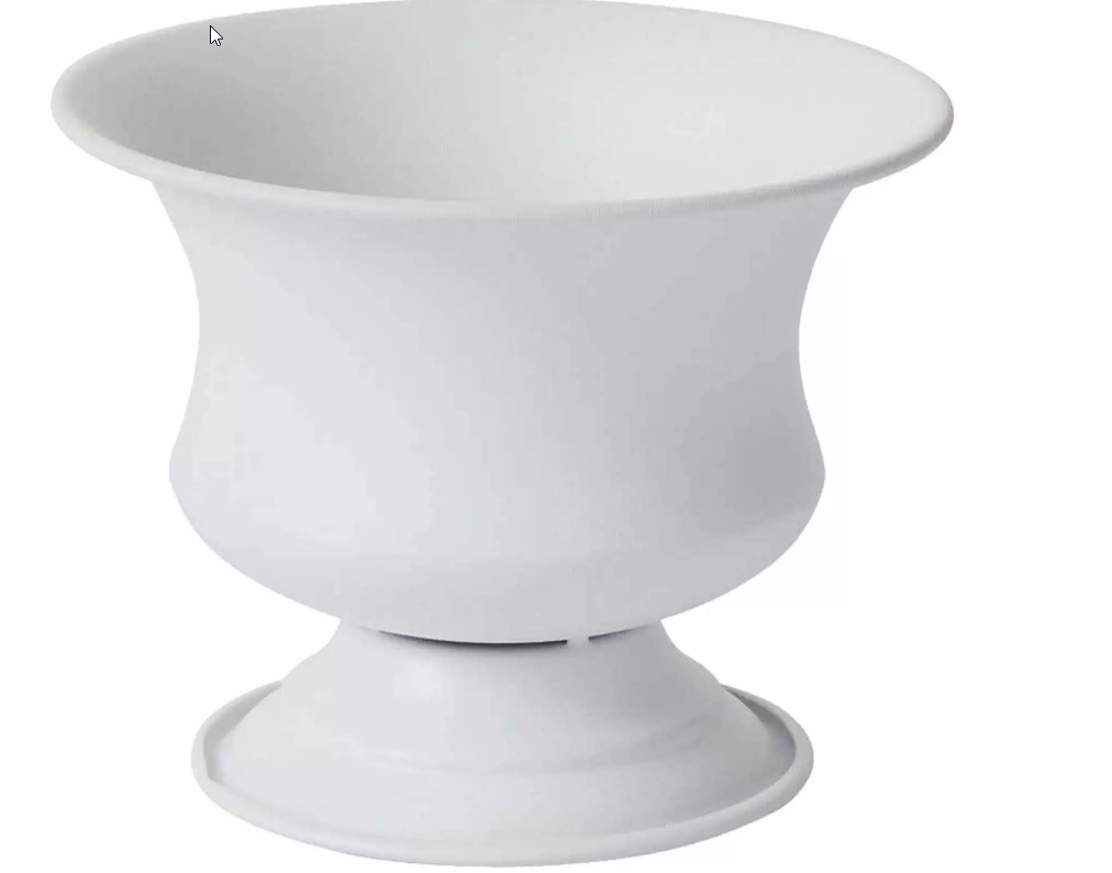 White Metal Urn Vase – 6.25"x5" Pedestal Floral Container for Wedding Centerpieces & Arrangements-72140.01