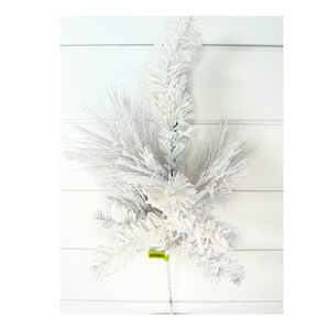 24-Inch Artificial White Pine Spray - Faux Greenery for Home Decor, Event Decorations, and Crafting Supplies-85875SP24