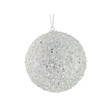 White 6" Sequin Ornament Ball – Glitter Christmas Decoration-86551WT Liberty Floral