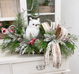 Woodlands Snowy Owl Winter Christmas Centerpiece - 2189 TCT Crafts Designs & Decor