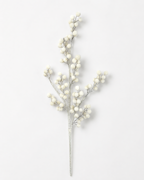 Artificial White Berry Spray — 31 Inch Frosted Christmas Wreath Supply for Wreaths, Swags, and Holiday Arrangements-85861WT Liberty Floral