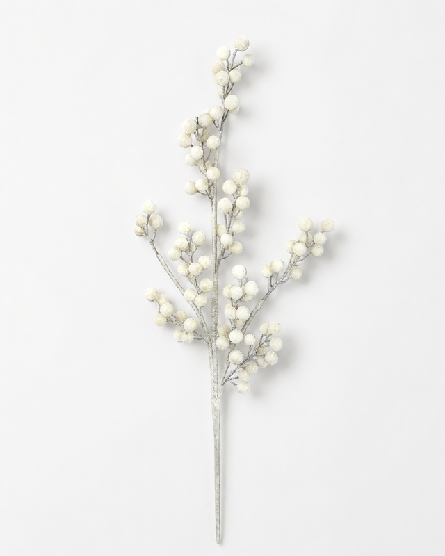 Artificial White Berry Spray — 31 Inch Frosted Christmas Wreath Supply for Wreaths, Swags, and Holiday Arrangements-85861WT Liberty Floral