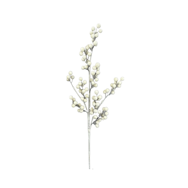 31” White Glitter Berry Spray – Sparkling Foam Holiday Pick for Wreaths, Trees & Winter Floral Designs Liberty Floral
