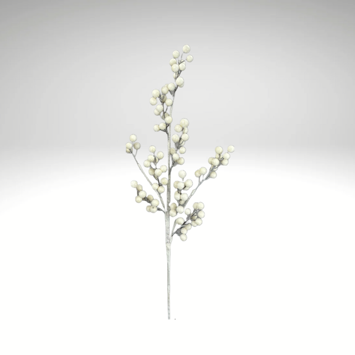 31” White Glitter Berry Spray – Sparkling Foam Holiday Pick for Wreaths, Trees & Winter Floral Designs Liberty Floral