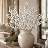 Artificial White Berry Spray — 31 Inch Frosted Christmas Wreath Supply for Wreaths, Swags, and Holiday Arrangements-85861WT Liberty Floral