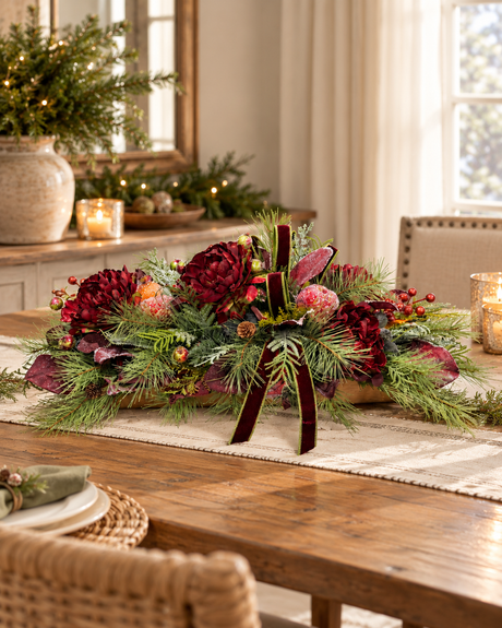 Williamsburg Burgundy Peony Christmas Centerpiece - 2194 TCT Crafts Designs & Decor